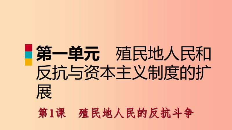 九年級(jí)歷史下冊(cè) 第一單元 殖民地人民的反抗與資本主義制度的擴(kuò)展 第1課 殖民地人民的反抗斗爭(zhēng) 新人教版.ppt_第1頁