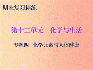 2019秋九年級化學下冊 期末復習精煉 第十二單元 化學與生活 專題四 化學元素與人體健康課件 新人教版.ppt