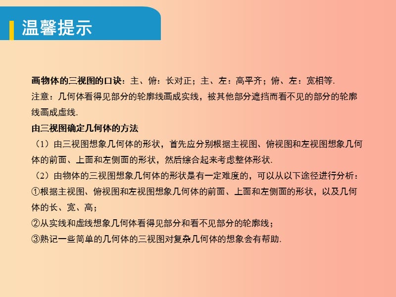 安徽省2019中考数学总复习 第七单元 视图、投影与变换 第25课时 视图、投影及尺规作图（考点突破）课件.ppt_第3页