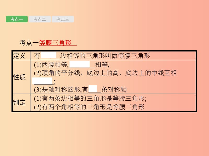 甘肃省2019年中考数学总复习 第四单元 图形初步与三角形 第16讲 等腰三角形课件.ppt_第2页