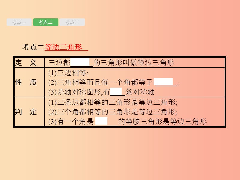 甘肃省2019年中考数学总复习 第四单元 图形初步与三角形 第16讲 等腰三角形课件.ppt_第3页