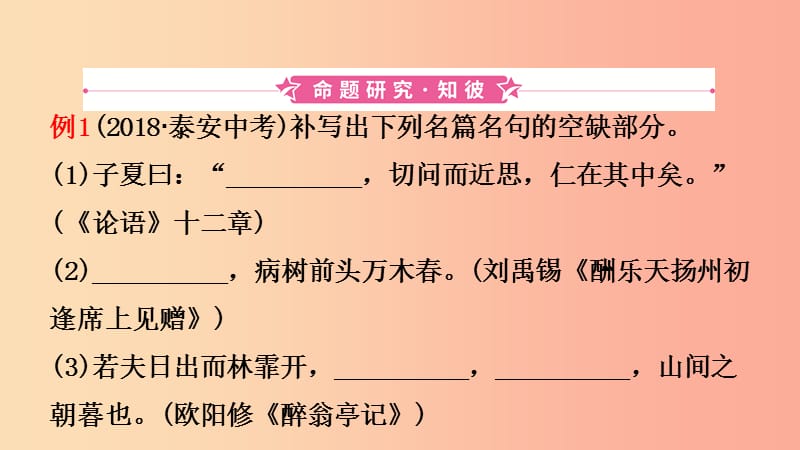 山东省泰安市2019年中考语文专题复习六语言积累与运用课件.ppt_第3页