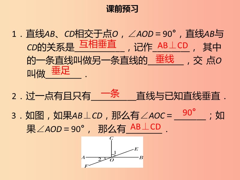 七年级数学下册 第五章 相交线与平行线 5.1.2 垂线课件 新人教版.ppt_第3页