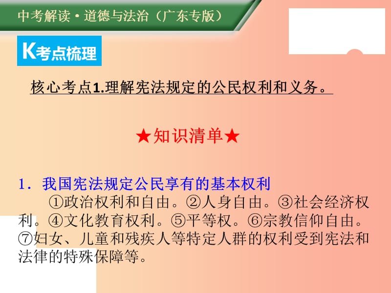 （广东专版）2019年中考道德与法治解读总复习 知识专题八 理解权利义务 崇尚法治精神课件.ppt_第3页