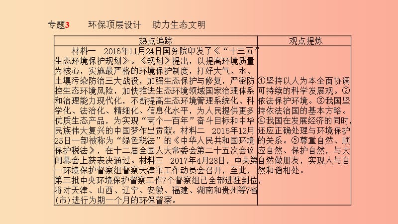 中考政治 第二部分 突破重点专题 赢取考场高分 板块五 生态建设 专题三 环保顶层设计 助力生态文明课件.ppt_第2页