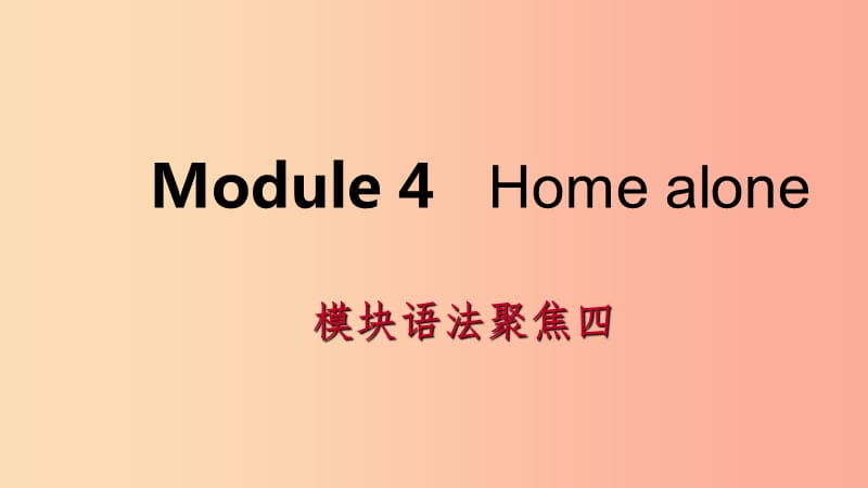 广西2019年秋九年级英语上册 Module 4 Home alone语法聚焦四课件（新版）外研版.ppt_第1页