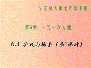 吉林省七年級數(shù)學(xué)下冊 6.3 實(shí)踐與探索（第1課時(shí)）課件（新版）華東師大版.ppt