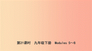 山東省2019年中考英語(yǔ)總復(fù)習(xí) 第21課時(shí) 九下 Modules 5-8課件.ppt