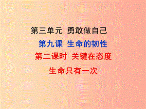 七年級道德與法治上冊 第三單元 勇敢做自己 第九課 生命的韌性 第2框 關(guān)鍵在態(tài)度 生命只有一次 人民版.ppt