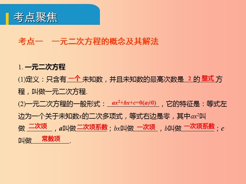 安徽省2019中考数学总复习 第二单元 方程（组）与不等式（组）第6课时 一元二次方程及其应用（考点突破）课件.ppt_第2页