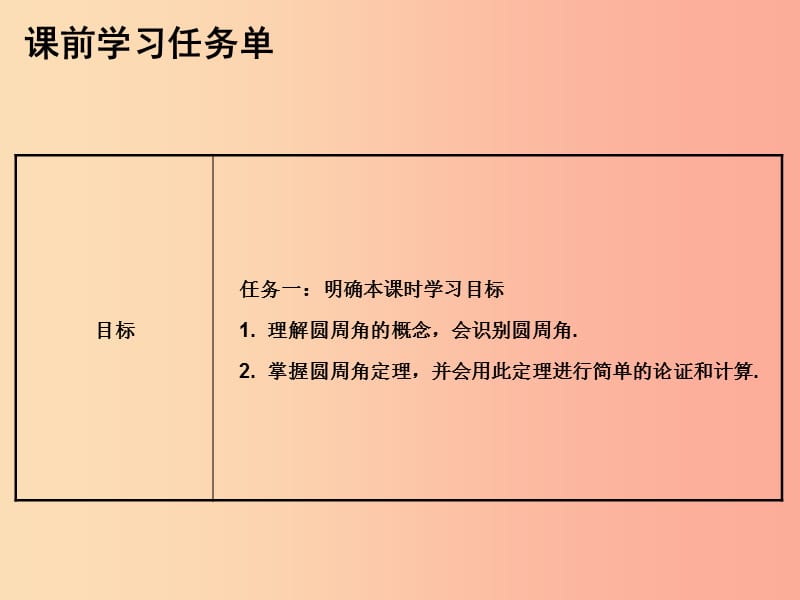 2019年秋九年级数学上册 第二十四章 圆 第40课时 圆的有关性质（4）—圆周角（1）（小册子）课件 新人教版.ppt_第2页