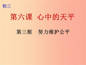 云南省九年級(jí)政治全冊(cè) 第二單元 共同生活 第六課 心中的天平 第3框 努力維護(hù)公平課件 人民版.ppt