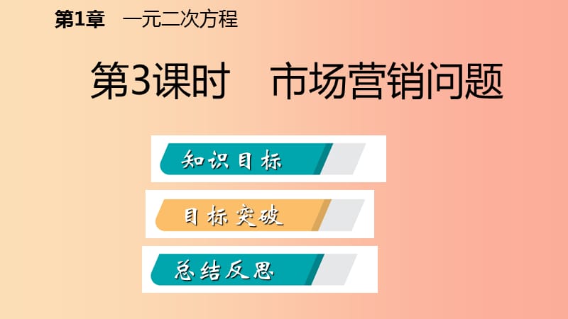 2019年秋九年级数学上册 1.4 用一元二次方程解决问题 第3课时 市场营销问题导学课件（新版）苏科版.ppt_第2页