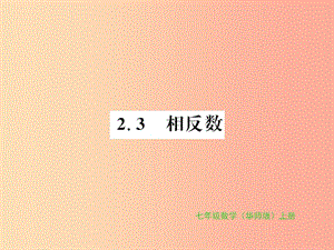 2019秋七年級數(shù)學上冊 第2章 有理數(shù) 2.3 相反數(shù)習題課件（新版）華東師大版.ppt