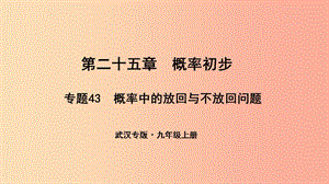 九年級數(shù)學(xué)上冊 第二十五章 概率初步 專題43 概率中的放回與不放回問題課件 新人教版.ppt