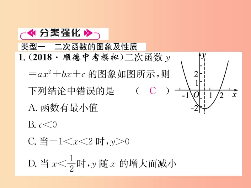 2019秋九年级数学上册 第21章 二次函数与反比例函数知识分类强化习题课件（新版）沪科版.ppt_第3页