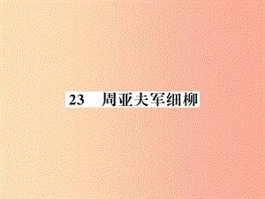 （襄陽專版）2019年八年級語文上冊 第六單元 23 周亞夫軍細(xì)柳習(xí)題課件 新人教版.ppt