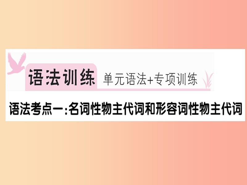 安徽专版2019年秋七年级英语上册Unit3Isthisyourpencil语法专项习题讲评课件 人教新目标版.ppt_第2页