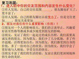 七年級道德與法治上冊 第二單元 友誼的天空 第四課 友誼與成長同行 第2框 深深淺淺話友誼 .ppt