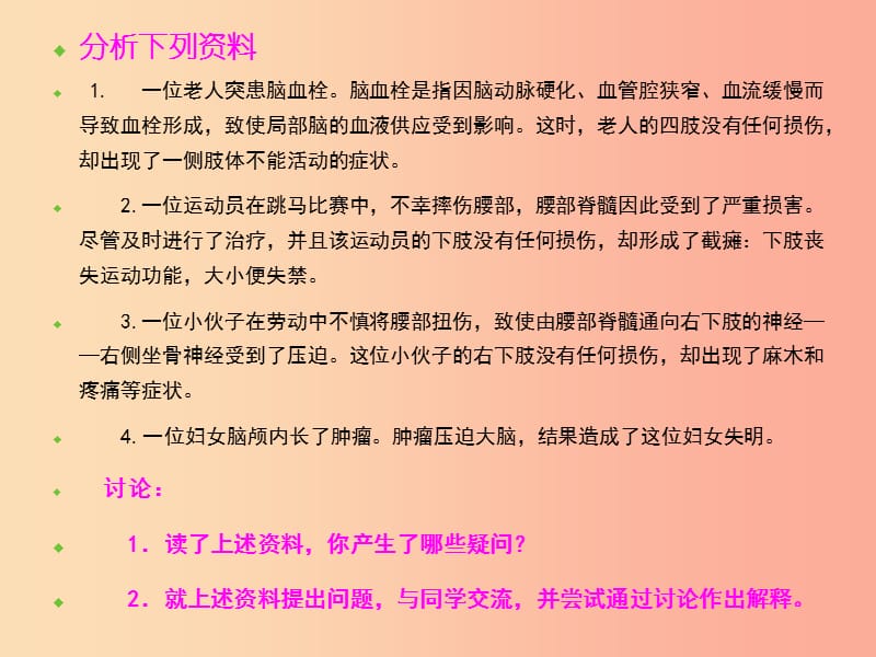 七年级生物下册4.6.2神经系统的组成复习课件 新人教版.ppt_第2页