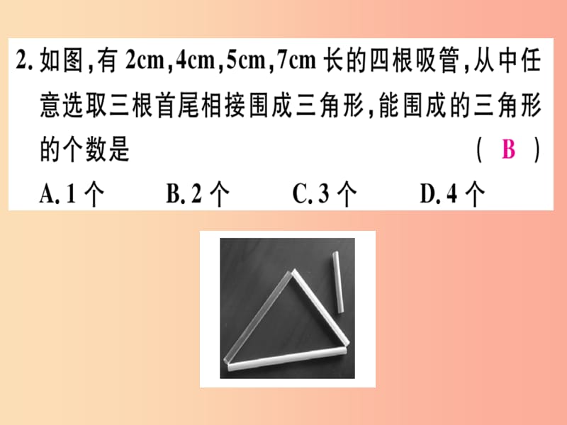 （广东专用）八年级数学上册 阶段综合训练一 三角形中的线段与角课件 新人教版.ppt_第3页