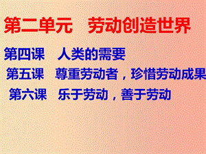 九年級道德與法治下冊 第二單元 勞動(dòng)創(chuàng)造世界 第四課人類的需要課件 教科版.ppt