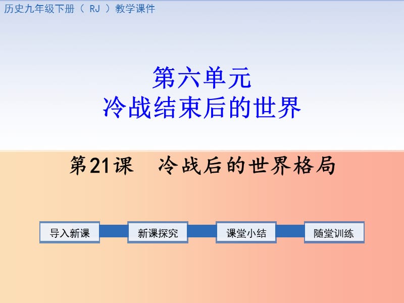 2019春九年级历史下册第六单元冷战结束后的世界第21课冷战后的世界格局教学课件新人教版.ppt_第1页