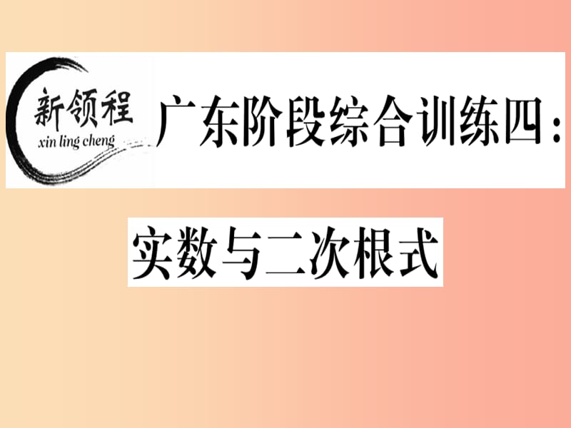 广东专版八年级数学上册阶段综合训练四实数与二次根式习题讲评课件（新版）北师大版.ppt_第1页