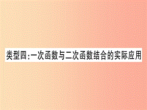 中考數(shù)學(xué)總復(fù)習(xí) 第二輪 專項(xiàng)突破3 實(shí)際應(yīng)用與方案設(shè)計(jì) 類型4 一次函數(shù)與二次函數(shù)結(jié)合的實(shí)際應(yīng)用實(shí)用.ppt