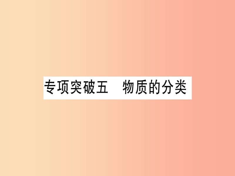 （甘肃专用）2019中考化学 专题突破五 物质的分类（提分精练）课件.ppt_第1页