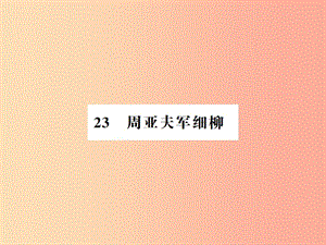 （河南專用）2019年八年級語文上冊 第6單元 23 周亞夫軍細柳習題課件 新人教版.ppt