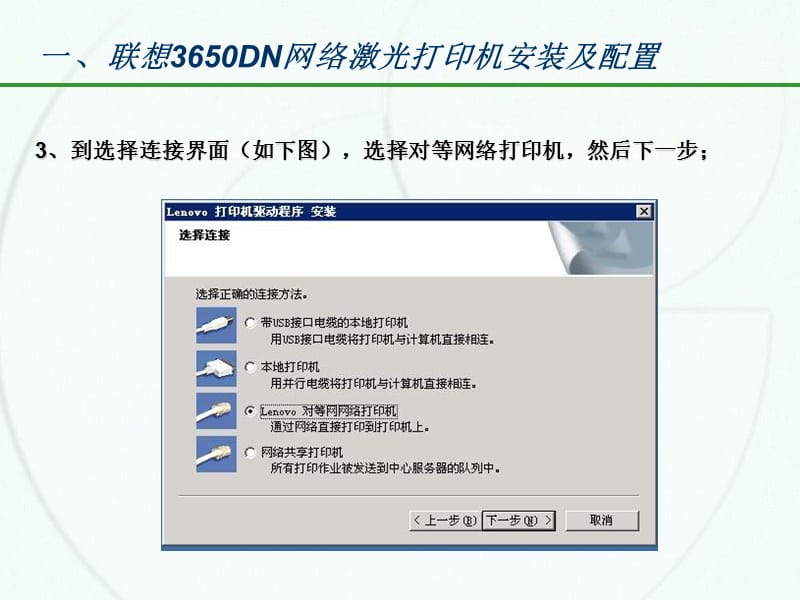 联想3650DN网络激光打印机安装及配置.ppt_第3页