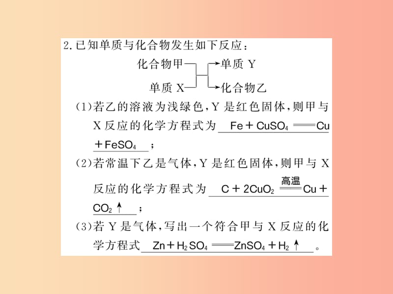 2019秋九年级化学全册 专题四 金属与酸、金属化合物的置换反应习题课件 沪教版.ppt_第3页