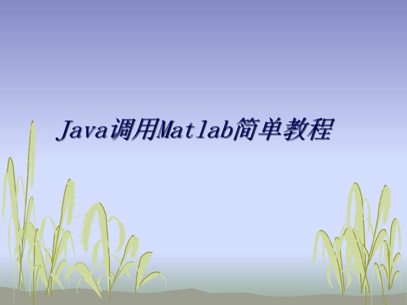 Java调用Matlab简单教程.ppt_第1页