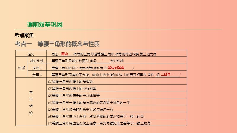 江苏省徐州市2019年中考数学总复习第四单元三角形第20课时等腰三角形课件.ppt_第2页