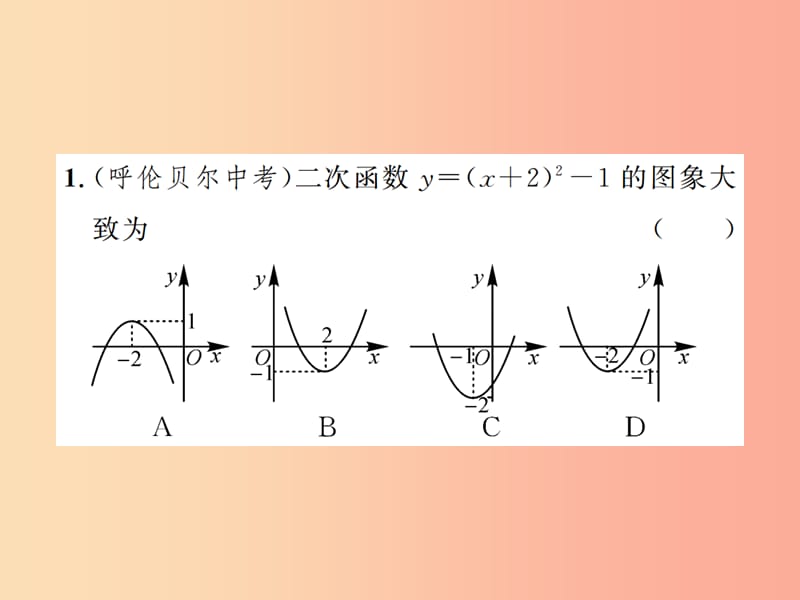 九年级数学上册第二十二章二次函数22.1二次函数的图象和性质22.1.3第3课时二次函数y=ax-h2+k的图象和性质.ppt_第3页