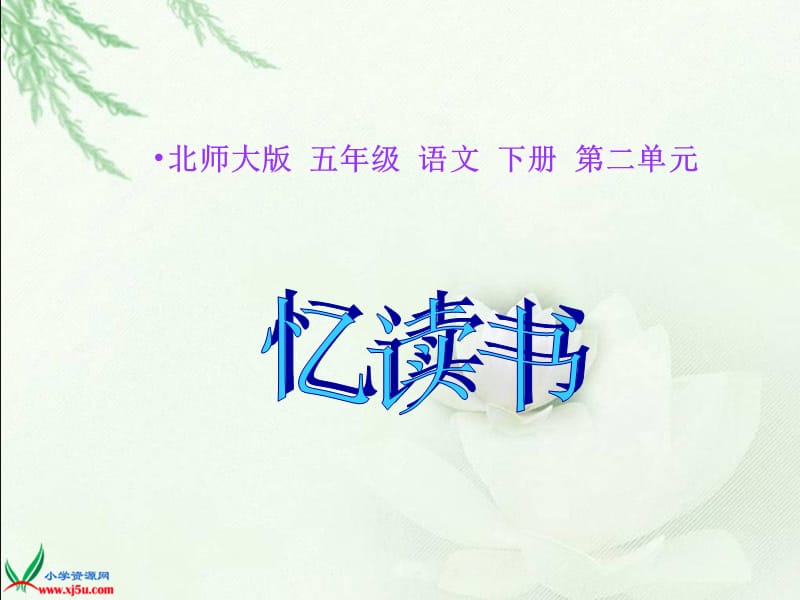 (北师大版)五年级语文下册课件忆读书.ppt_第1页