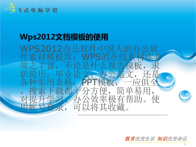 Wps2012文档的使用.ppt_第1页