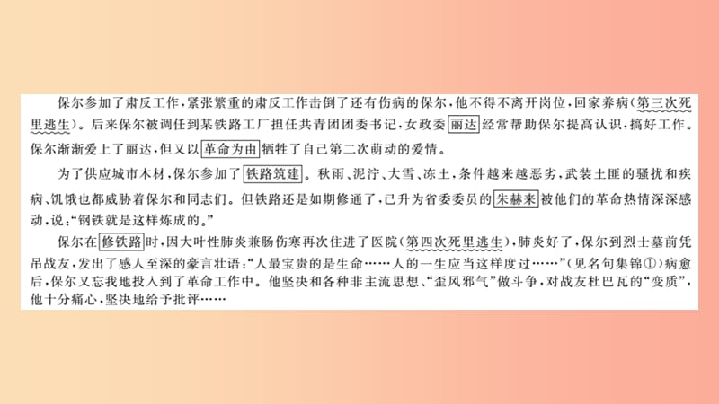 2019中考语文 名著导读专题讲解（八）钢铁是怎样炼成的课件 新人教版.ppt_第2页