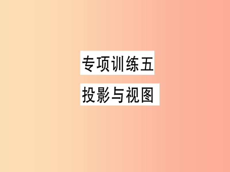 2019春九年级数学下册 专项训练五 投影与视图习题讲评课件（新版）北师大版.ppt_第1页