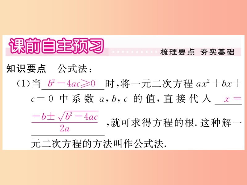 九年级数学上册第22章一元二次方程22.2一元二次方程的解法22.2.3公式法习题讲评课件新版华东师大版.ppt_第2页