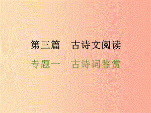 浙江省2019中考语文 第三篇 古诗文阅读 专题一 古诗词鉴赏复习课件.ppt