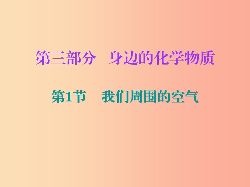 2019中考化學(xué)必備復(fù)習(xí) 第三部分 身邊的化學(xué)物質(zhì) 第1節(jié) 我們周圍的空氣課件.ppt_第1頁(yè)