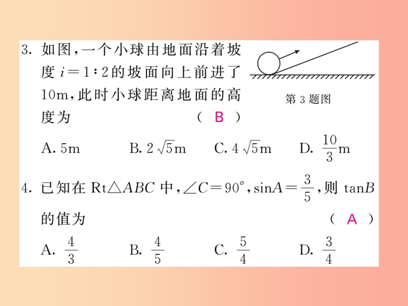 九年级数学下册专项训练四锐角三角函数习题课件新版湘教版.ppt_第3页