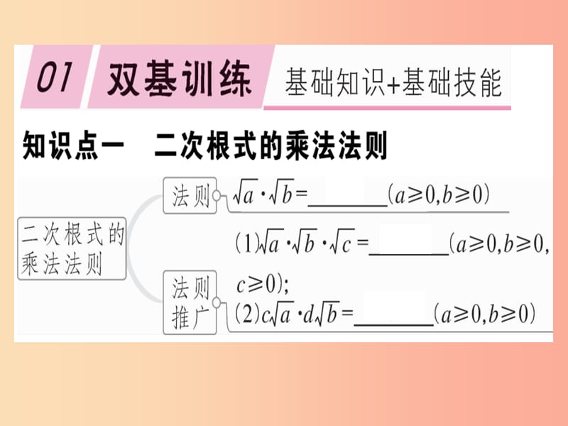 八年级数学下册 第十六章《二次根式》16.2 二次根式的乘除 16.2.1 二次根式的乘法习题课件 新人教版.ppt_第1页