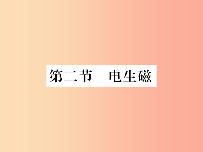 黔东南专用2019年九年级物理全册第二十章第2节电生磁课件 新人教版.ppt_第1页