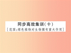 中考（江西專用）2019中考生物 同步高效集訓（十）課件.ppt