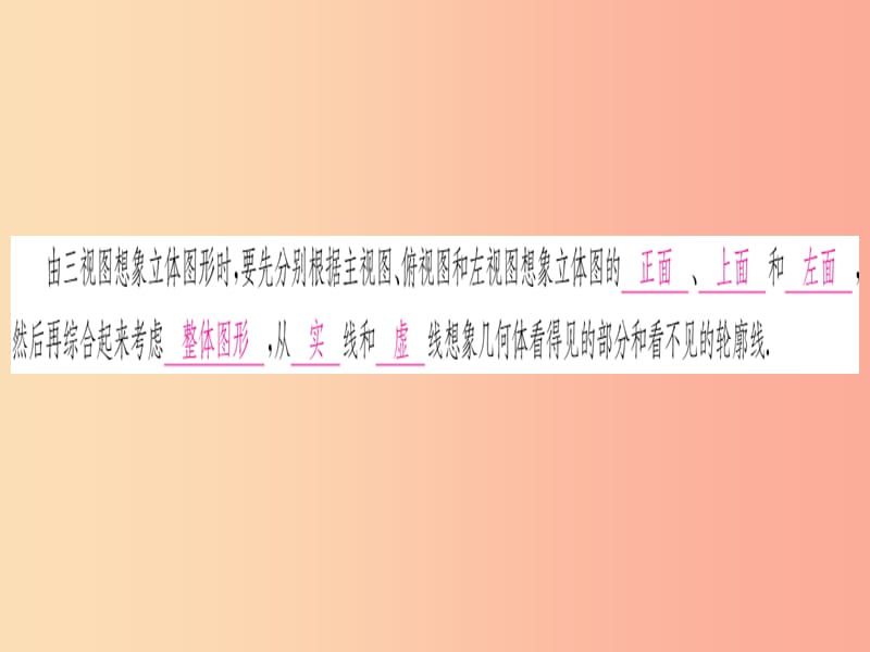 九年级数学下册 第29章 投影与视图 29.2 三视图 第2课时 由三视图描述几何体课堂导练 新人教版.ppt_第2页