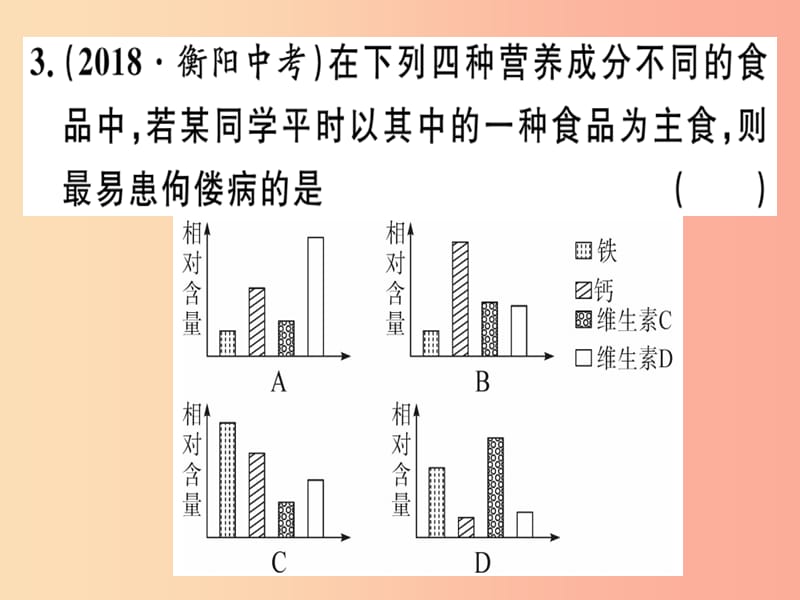 2019七年级生物下册 第四单元 第二章 人体的营养小结与复习习题课件 新人教版.ppt_第3页