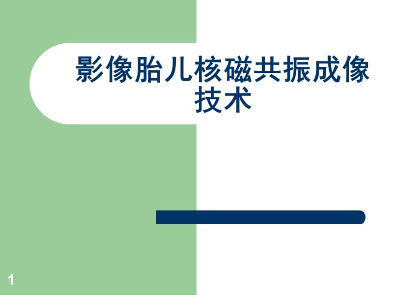 影像学中胎儿磁共振成像技术ppt课件_第1页